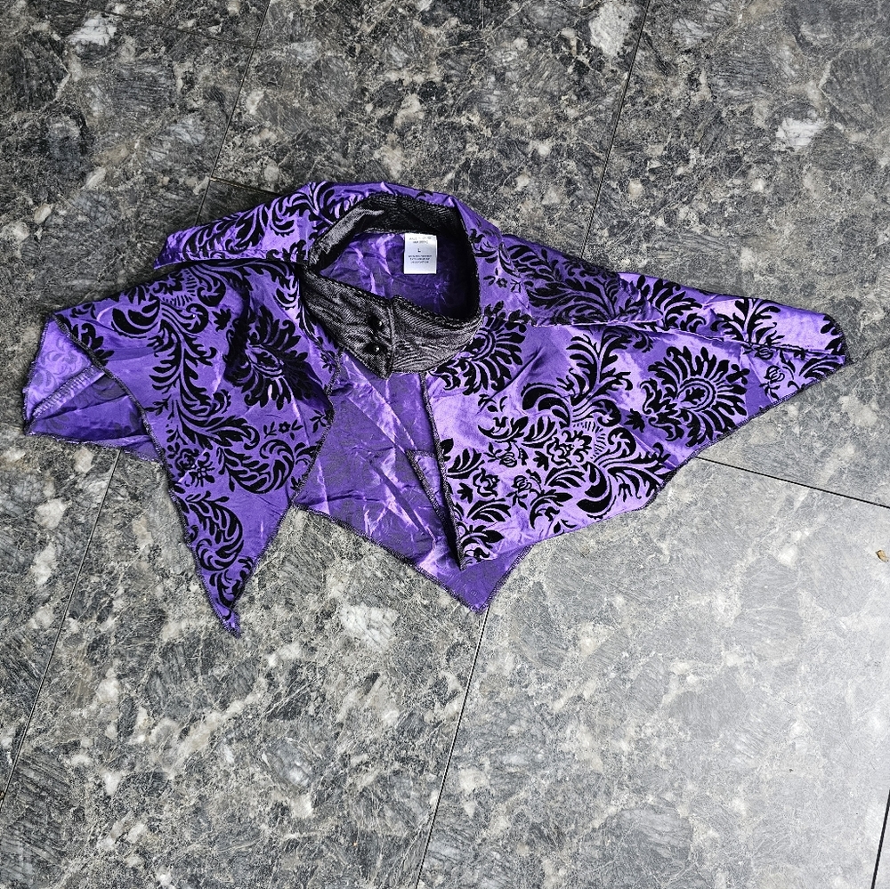 Pyramid Collection Gothic Purple Black Damask‎ Dress Steam Punk Sz L Corset Lace - Picture 9 of 16